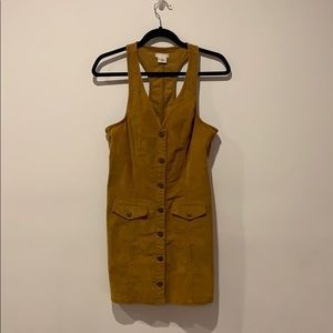 Trendy overall corduroy button down dress